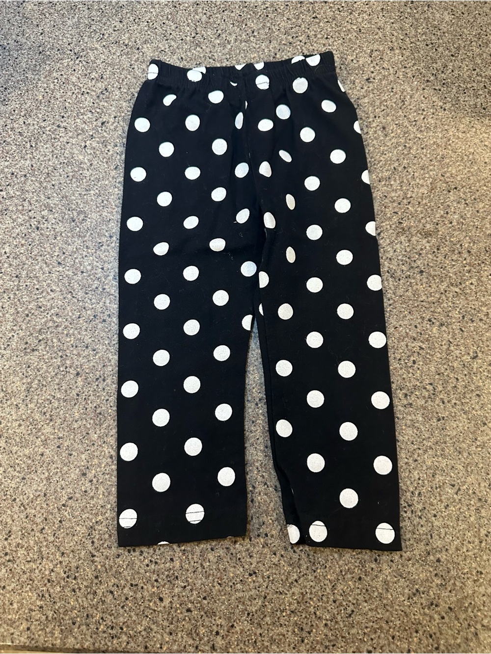Kids Black and White Polka Dot Stretch Pants
